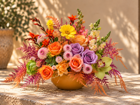 Aranjament floral - Amber & Lilac